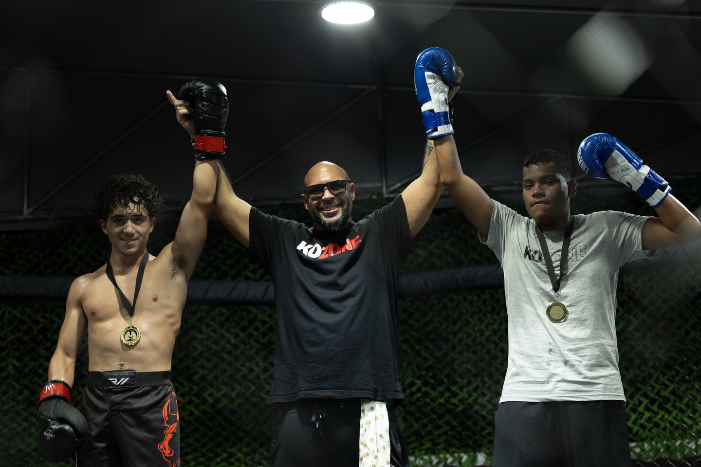 KO Zone Miami kids fight team celebrating victory