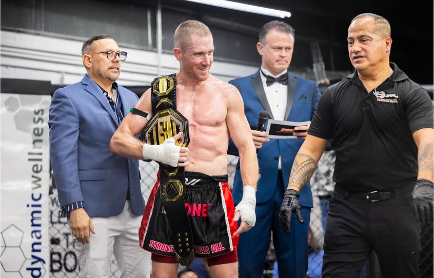 KO Zone PFL championship winner with belt