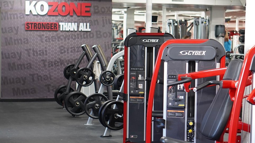 KO Zone Miami weight room with Cybex machines